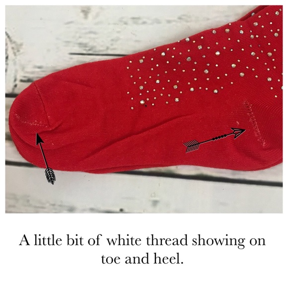 Sexy Bling Rhinestone Over The Knee Red Socks - Picture 9 of 12